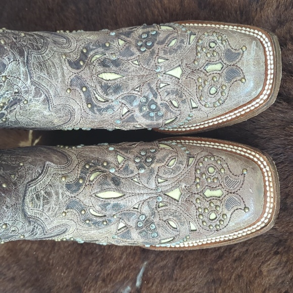 CORRAL A1121 "Jessica" distressed leather studded cowgirl western boots sz 7.5 - Picture 12 of 15